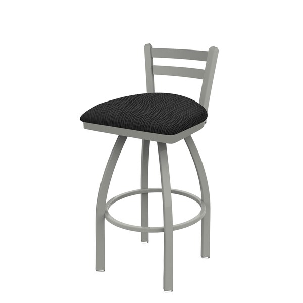 Holland Bar Stool Co 25" Low Back Swivel Counter Stool, Nickel Finish, Graph Coal Seat 41125AN018 - main